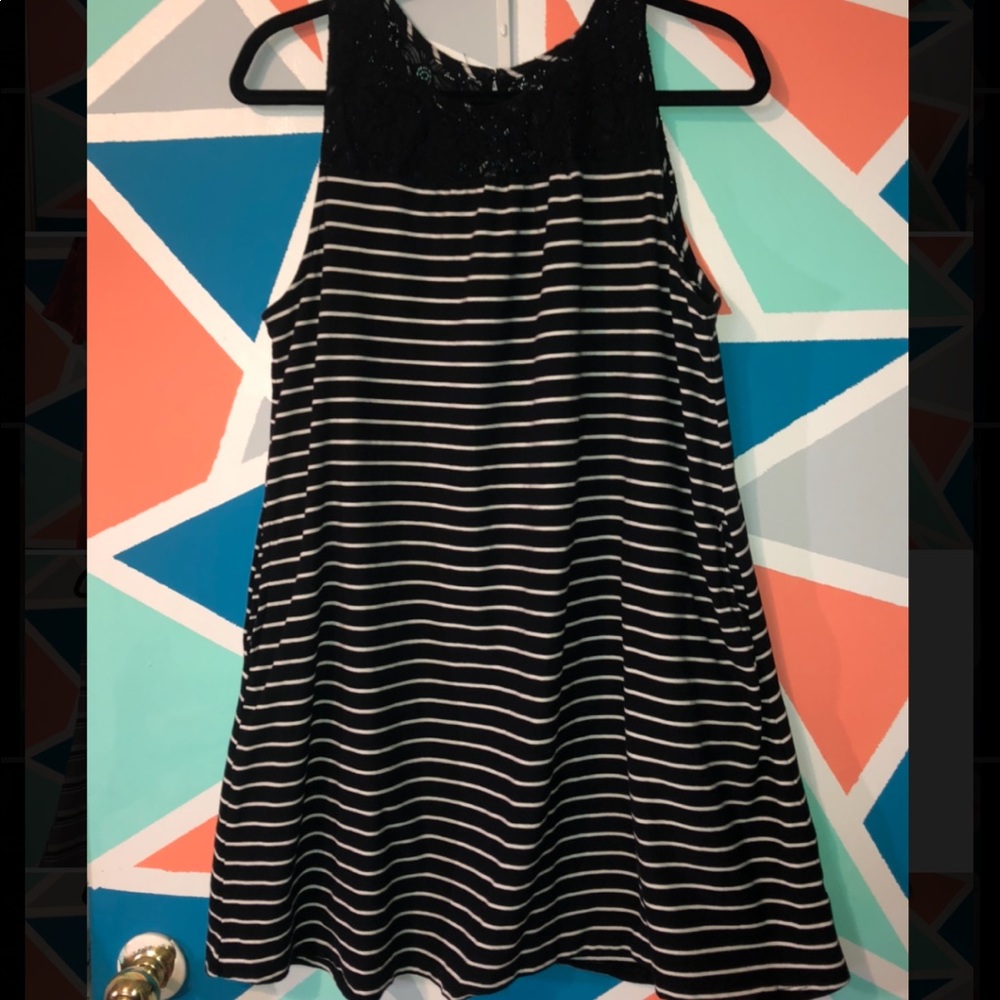 Lace and Striped Dress